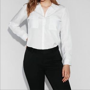 Express White Button Down Collared City Shirt